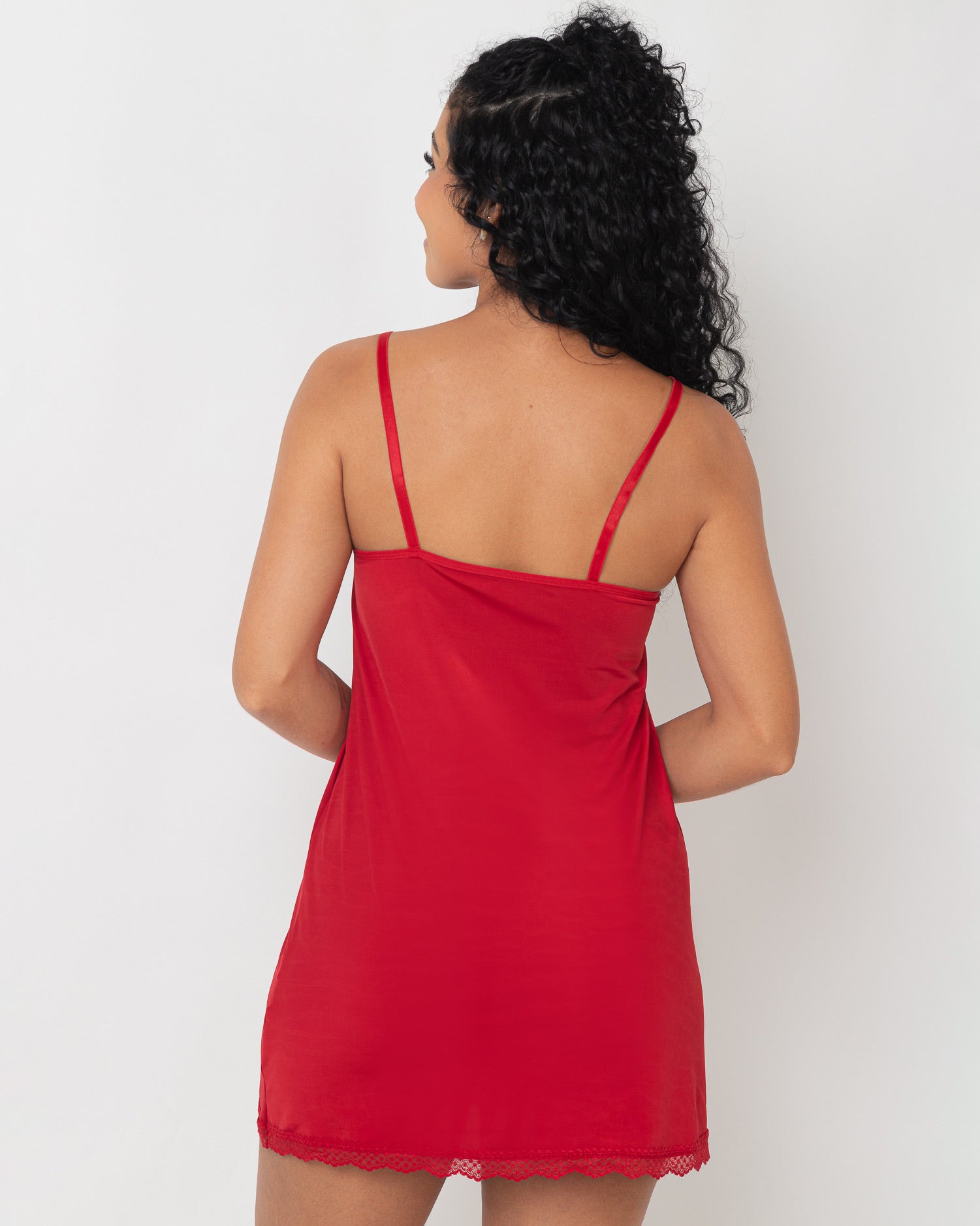 Camisola de Microfibra com Renda e Alças Reguláveis Kety