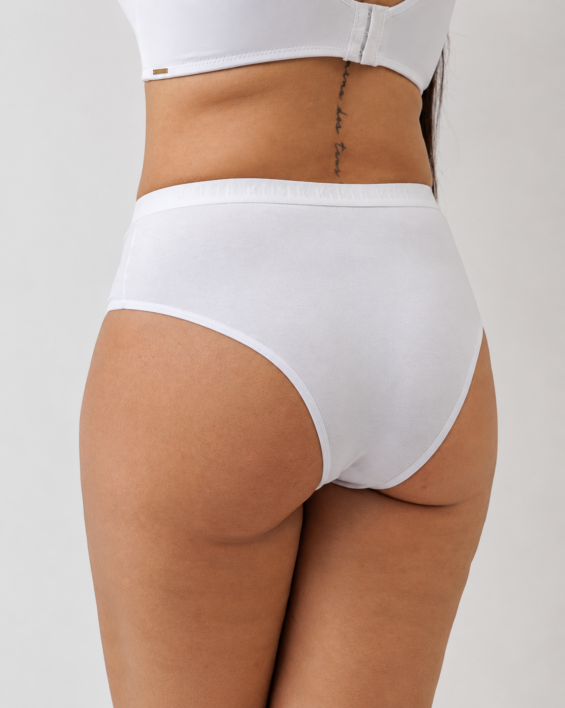 Calcinha de Algodão com Elastano Cós Alto Andressa