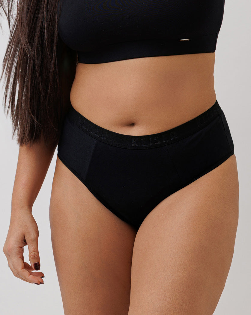 Calcinha de Algodão com Elastano Cós Alto Andressa