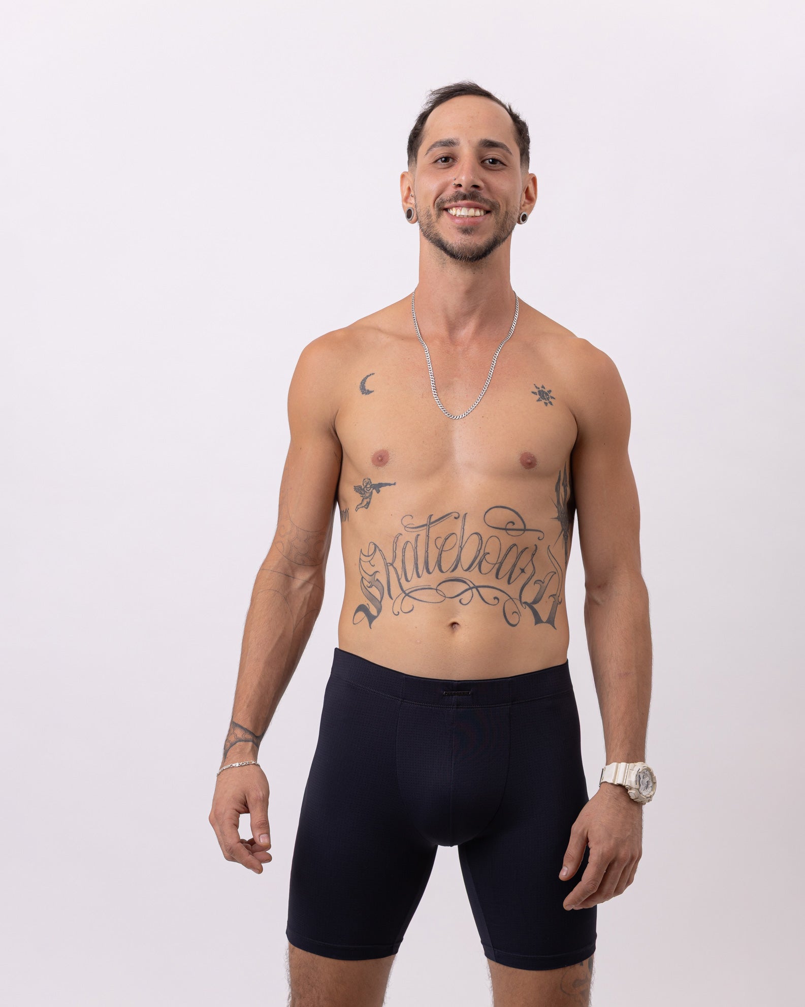 Cueca Boxer Longa de Microfibra Dry Fit Estilo Bermuda Thiago