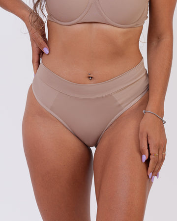 Calcinha Tanga de Microfibra Cós Alto Jade