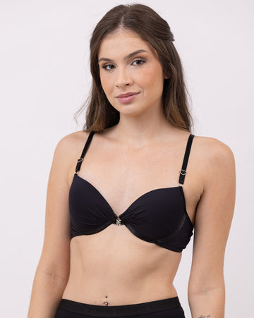 Sutiã Push Up de Microfibra com Franzido Barbara