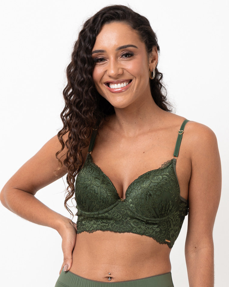 Sutiã Alessandra Cropped com Bojo em Renda