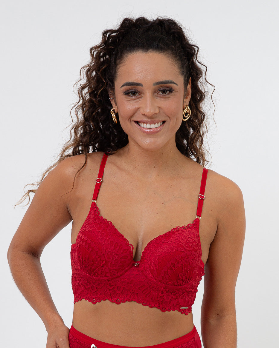 Sutiã Alessandra Cropped com Bojo em Renda