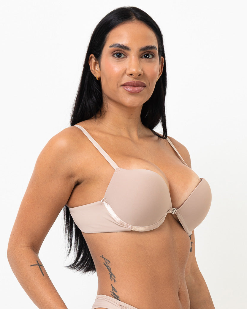Sutiã Push Up de Microfibra com Bojo 3D e Fecho Frontal Vanessa