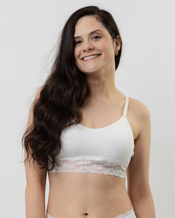Sutiã Top de Modal com Renda e Bojo Removível Tati