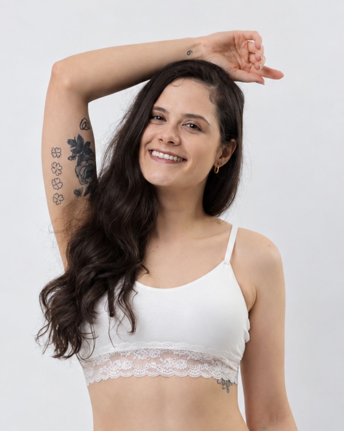 Sutiã Top de Modal com Renda e Bojo Removível Tati