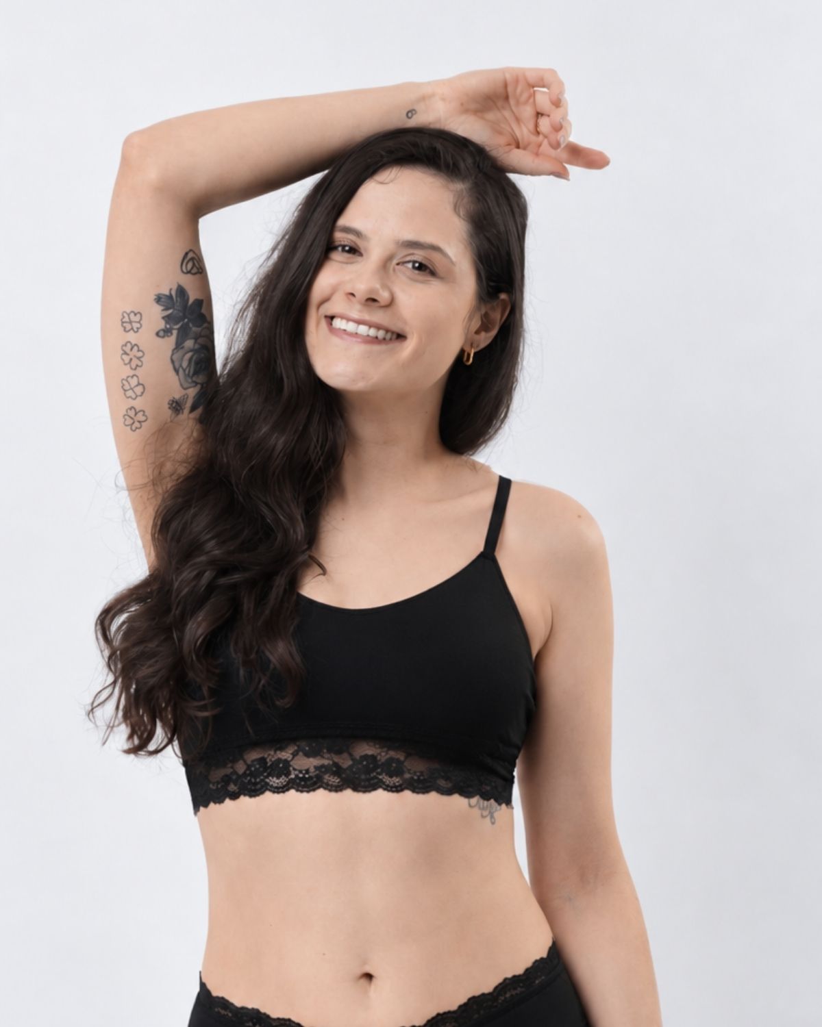 Sutiã Top de Modal com Renda e Bojo Removível Tati