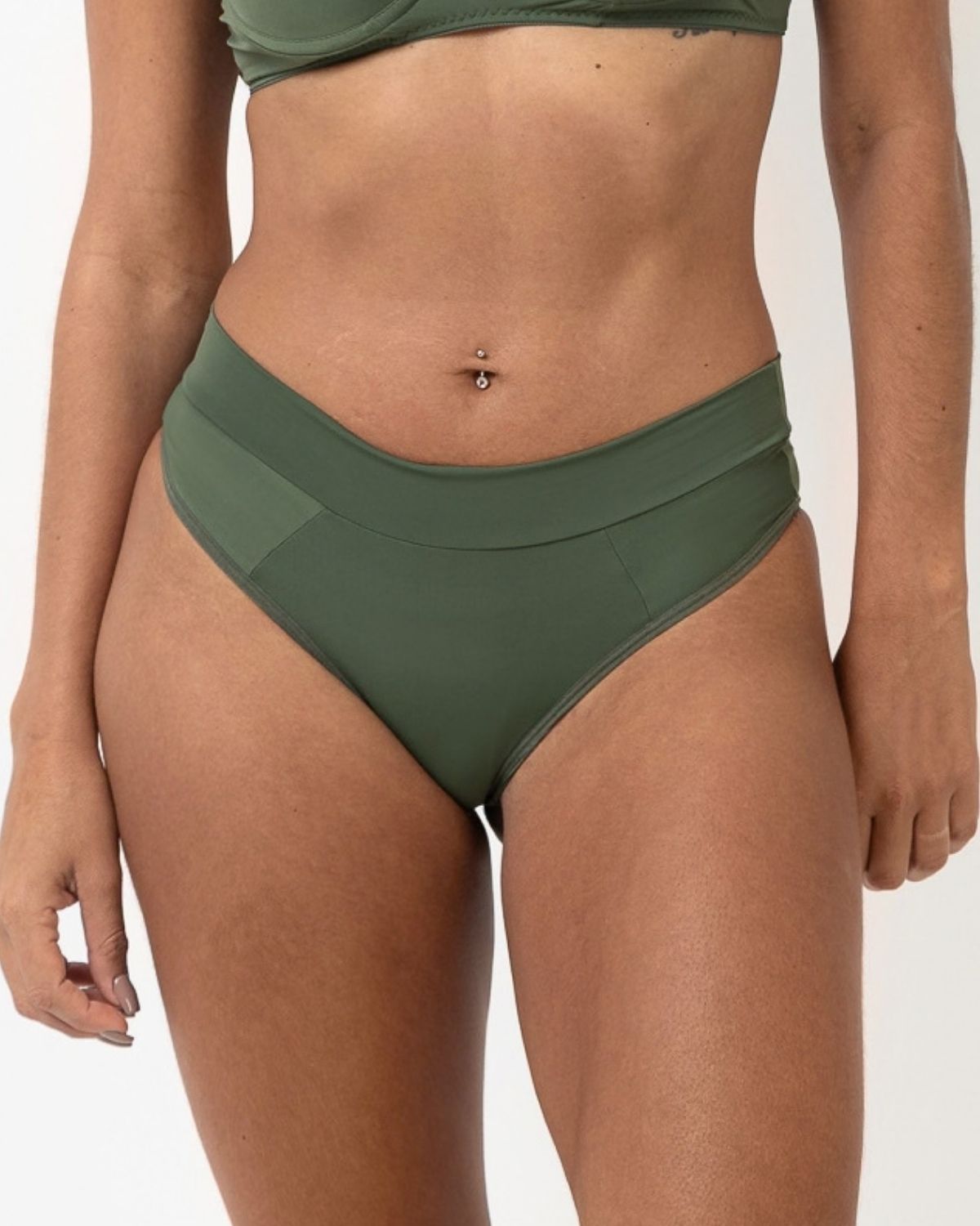 Calcinha Tanga de Microfibra Cós Alto Jade